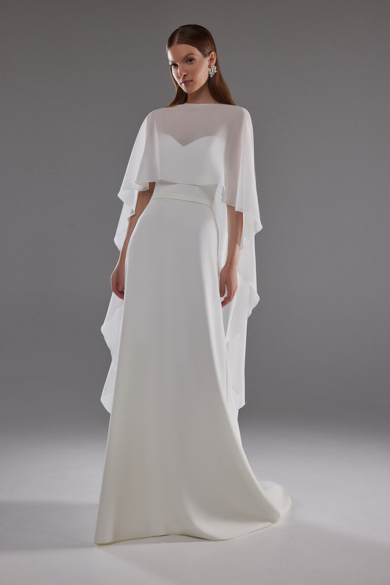 Cape Emm Minimalist Chiffon Bridal Cape