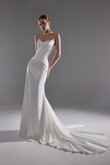 Eliana Strapless Corset Satin Wedding Dress preview photo # 3