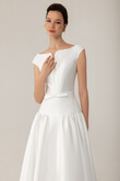 Lika preview photo # 5 Lika Mikado Boat Neck Pleated A-Line Wedding Dress preview photo # 5