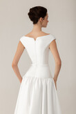 Lika preview photo # 6 Lika Mikado Boat Neck Pleated A-Line Wedding Dress preview photo # 6