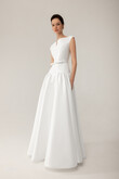 Lika preview photo # 3 Lika Mikado Boat Neck Pleated A-Line Wedding Dress preview photo # 3