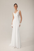 Lea Satin Mermaid Wedding Dress with Cowl Back preview photo # 1