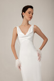 Lea Satin Mermaid Wedding Dress with Cowl Back preview photo # 3