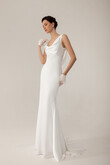 Lea Satin Mermaid Wedding Dress with Cowl Back preview photo # 5