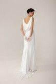 Lea Satin Mermaid Wedding Dress with Cowl Back preview photo # 6