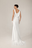 Lea Satin Mermaid Wedding Dress with Cowl Back preview photo # 7