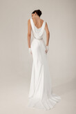 Lea Satin Mermaid Wedding Dress with Cowl Back preview photo # 8