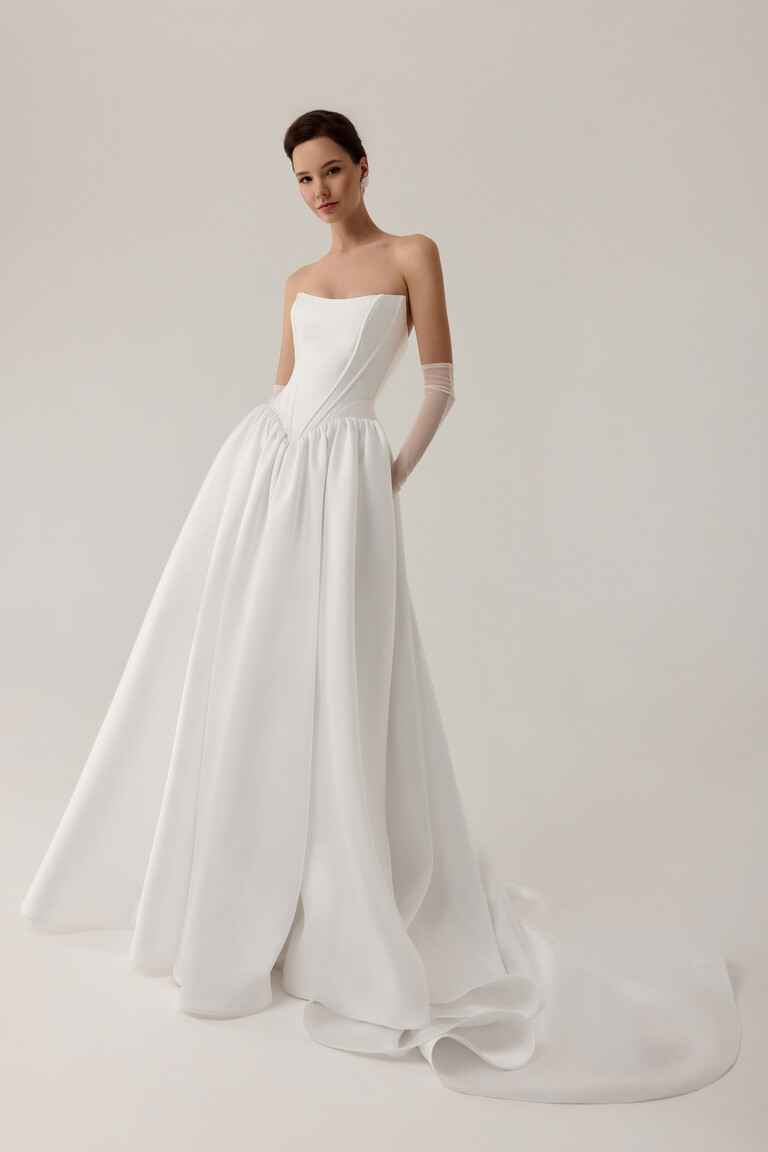 Faith Structured Mikado A-Line Corset Wedding Dress