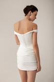 Lori preview photo # 7 Lori Satin Off-Shoulder Mini Corset Wedding Dress preview photo # 7