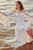 Riot Ruffled Chiffon A-Line Wedding Dress preview photo # 11