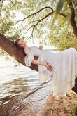 Sia Tiered Chiffon Boho Wedding Dress preview photo # 11