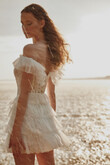 Luna Lace & Pleated Tulle Mini Wedding Dress preview photo # 7