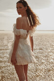 Luna Lace & Pleated Tulle Mini Wedding Dress preview photo # 6