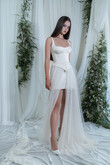 Emily Convertible Mini Wedding Dress with Overskirt preview photo # 3