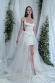 Emily Convertible Mini Wedding Dress with Overskirt preview photo # 1