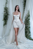 Emily Convertible Mini Wedding Dress with Overskirt preview photo # 4