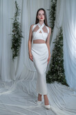 Rosalina Minimalist Two-Piece Crepe Bridal Set preview photo # 4