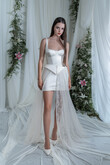 Emily Convertible Mini Wedding Dress with Overskirt preview photo # 7