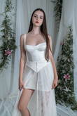 Emily Convertible Mini Wedding Dress with Overskirt preview photo # 8