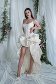 Amira Asymmetrical Taffeta High-Low Bridal Set preview photo # 1