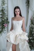 Amira Asymmetrical Taffeta High-Low Bridal Set preview photo # 3