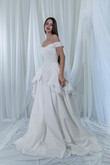 Paradise Ruffled Taffeta Off-Shoulder Wedding Dress preview photo # 6