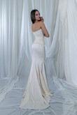 Milana Beaded Corset Satin Mermaid Wedding Dress preview photo # 4