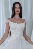 Divine Beaded Corset Chiffon A-Line Wedding Dress preview photo # 6