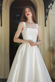 Jolie Square Neck Satin A-Line Wedding Dress preview photo # 5