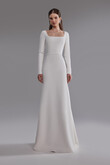 Brittany preview photo # 1 Brittany Square Neck Fitted Crepe Wedding Dress preview photo # 1