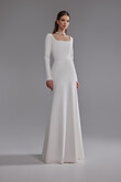Brittany preview photo # 3 Brittany Square Neck Fitted Crepe Wedding Dress preview photo # 3