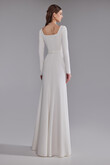 Brittany preview photo # 5 Brittany Square Neck Fitted Crepe Wedding Dress preview photo # 5