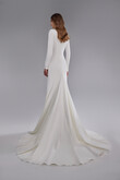 Odetta Long Sleeve Crepe Mermaid Wedding Dress preview photo # 12