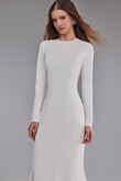 Odetta Long Sleeve Crepe Mermaid Wedding Dress preview photo # 14