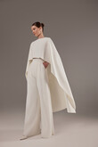 Cape Gera Crepe Bridal Cape with Button Detail preview photo # 5