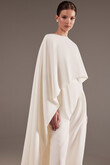 Cape Gera Crepe Bridal Cape with Button Detail preview photo # 6
