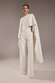 Cape Gera Crepe Bridal Cape with Button Detail preview photo # 4