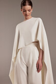 Cape Gera Crepe Bridal Cape with Button Detail preview photo # 8