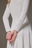 Stella Minimalist Long Sleeve Crepe Wedding Dress preview photo # 9