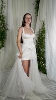 Emily Convertible Mini Wedding Dress with Overskirt preview video # 2