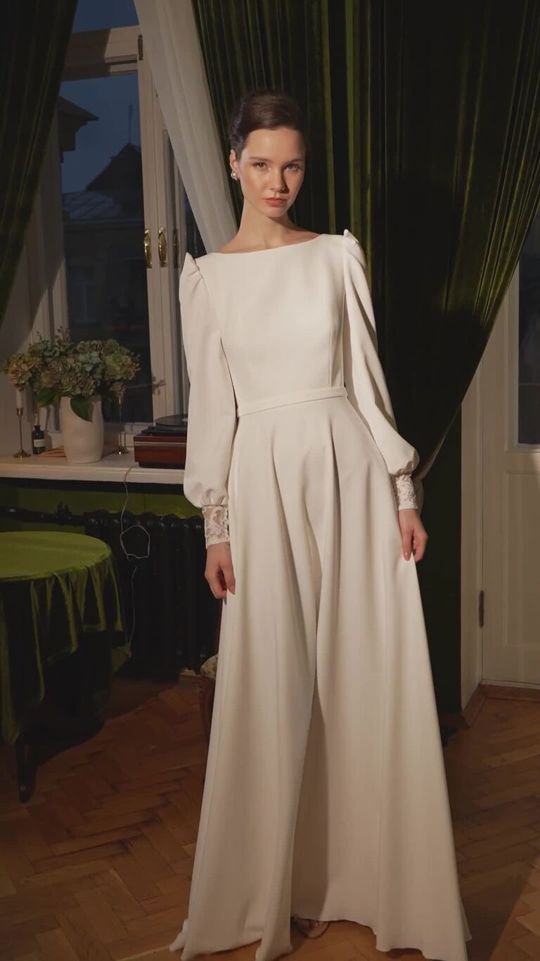 Camalia Minimalist Crepe Wedding Dress