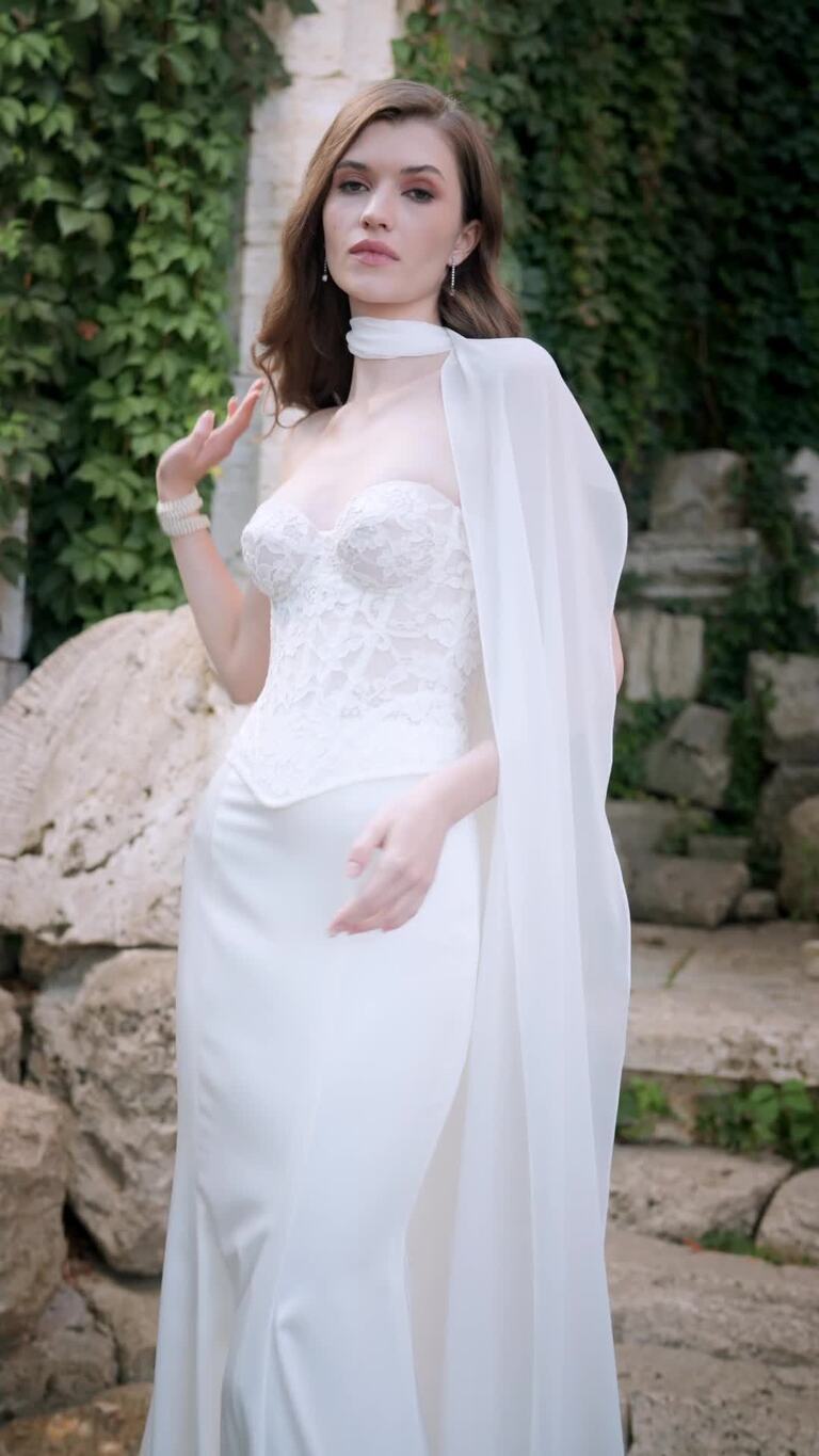 Penelope Lace Corset & Satin Mermaid Bridal Set