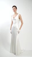 Lea Satin Mermaid Wedding Dress with Cowl Back preview video # 2