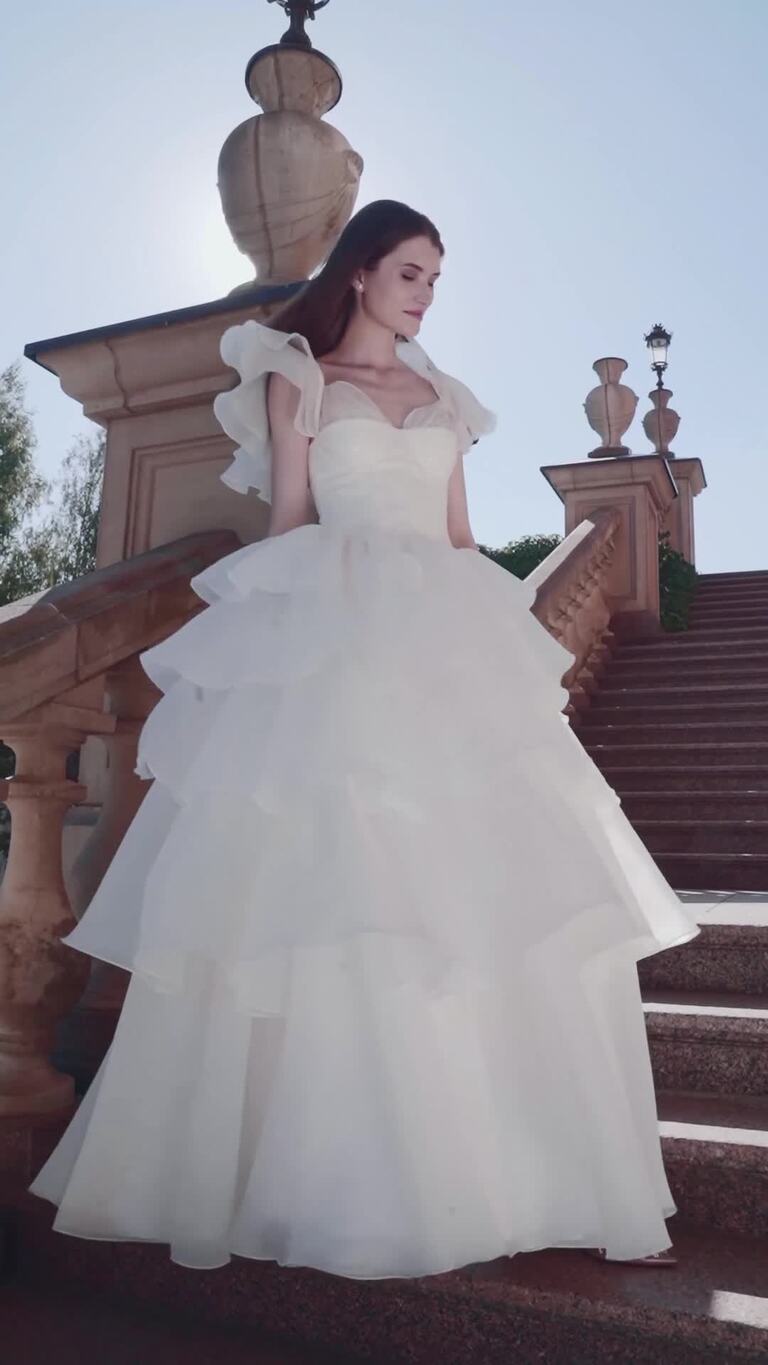 Cvit Tiered Organza Ball Gown Wedding Dress