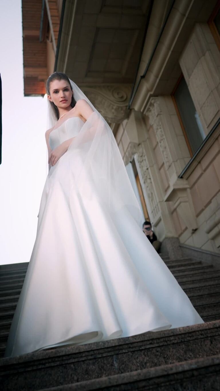 Alviya Strapless Mikado Sweetheart Bridal Gown