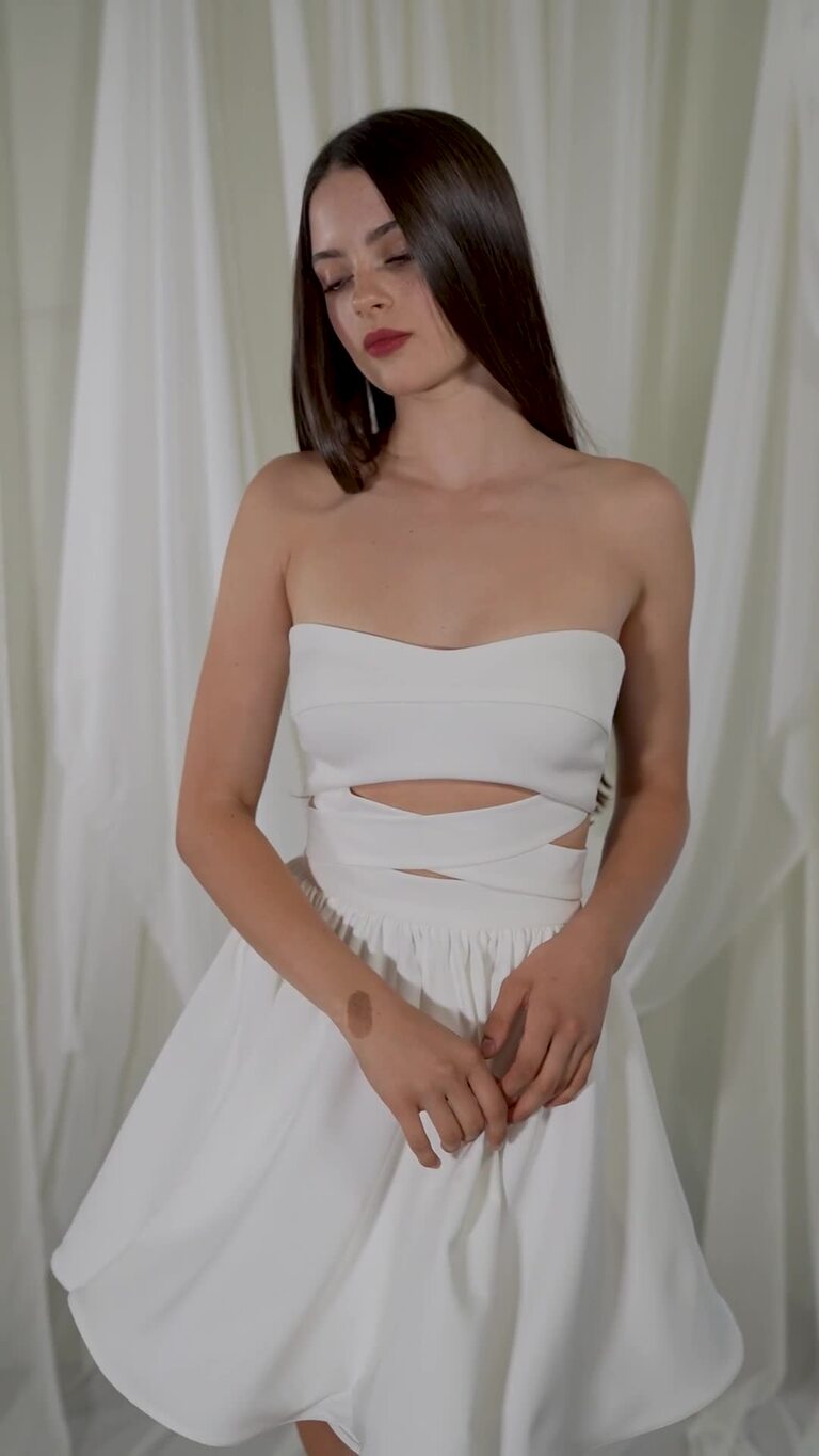 Linette Short Two-Piece Wedding Dress Set