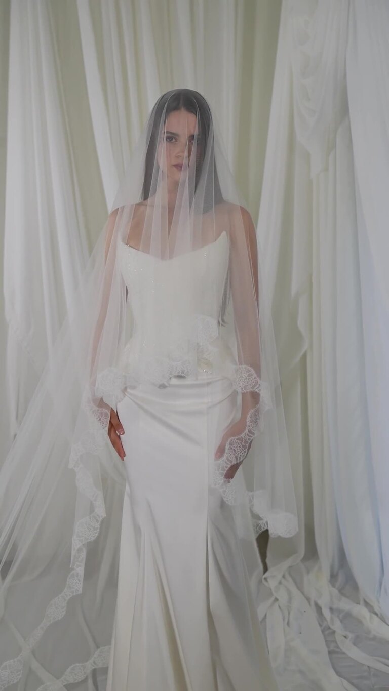 Milana Beaded Corset Satin Mermaid Wedding Dress