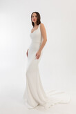 Justina Minimalist Crepe Mermaid Wedding Dress preview photo # 2