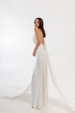 Athena Silk Satin Slip Wedding Dress with Shawl preview photo # 12