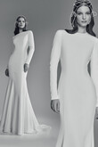 Odetta Long Sleeve Crepe Mermaid Wedding Dress preview photo # 15